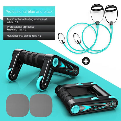 Foldable abdominal roller for men's fitness equipment abdominal roller for women's push ups home fitness