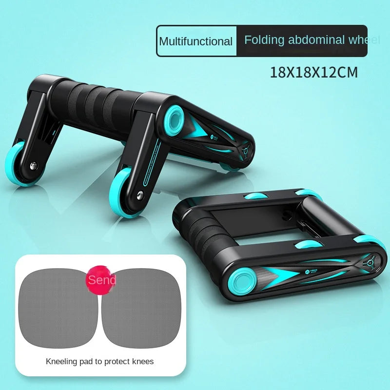 Foldable abdominal roller for men's fitness equipment abdominal roller for women's push ups home fitness