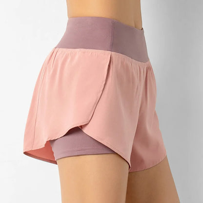 Sport Shorts Women Sportswear Double-deck Running Shorts Yoga Bottoms Summer Gym Fitness Training Jogging Short Pants