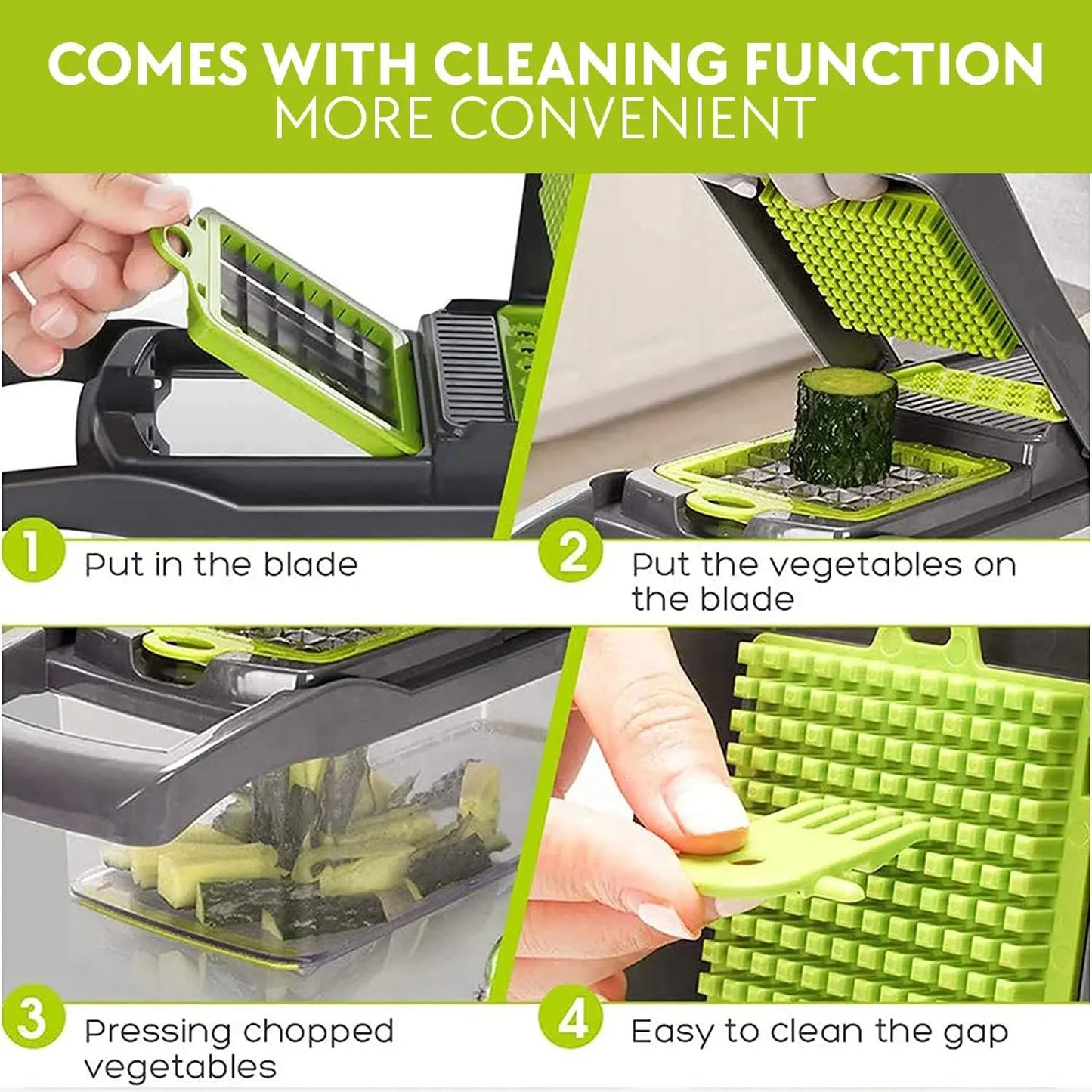 16 IN1 Mandoline Slicer Veggie Food Chopper Vegetable Cutter Tomato Carrot Grater Cheese French Onion Shredders Kitchen Tool